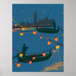 Venice at Night Poster