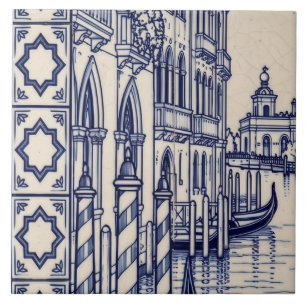 Venice Azulejo-Muralfliese 3 von 6 Mitte links Fliese
