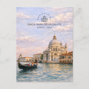 Venice Basilika Salute Aquarell Ikonische Kuppeln Feiertagspostkarte