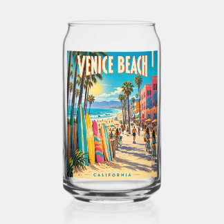 Venice Beach California Farbige Surfboards Poster Dosenglas
