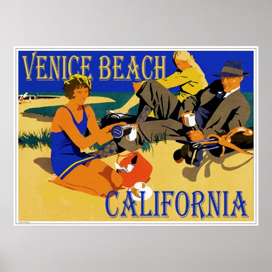 Venice Beach California Retro Beach 1920er Poster (Vorne)