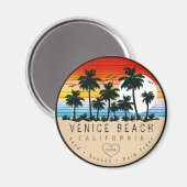 Venice Beach California Retro Palmen Souvenir Magnet (Vorderseite/Rückseite)