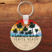 Venice Beach California Retro Palmen Souvenir Schlüsselanhänger (Rückseite)