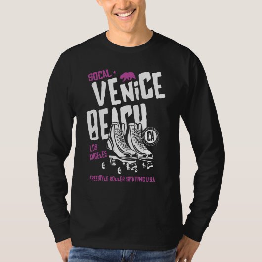 Venice Beach California Retro Roller Skate 9 T-Shirt (Vorderseite)