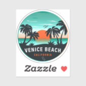 Venice Beach California Retro Sunset Souvenirs 60e Aufkleber (Blatt)