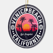 Venice Beach California Retro Sunset Souvenirs 60e Keramik Ornament (Links)