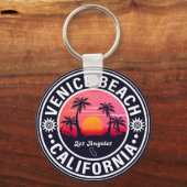 Venice Beach California Retro Sunset Souvenirs 60e Schlüsselanhänger (Vorderseite)