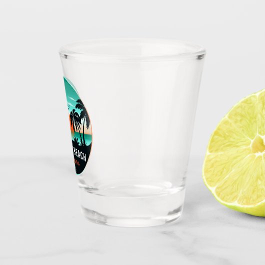 Venice Beach California Retro Sunset Souvenirs 60e Schnapsglas (Rechts)