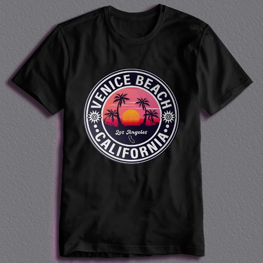 Venice Beach California Retro Sunset Souvenirs 60e T-Shirt