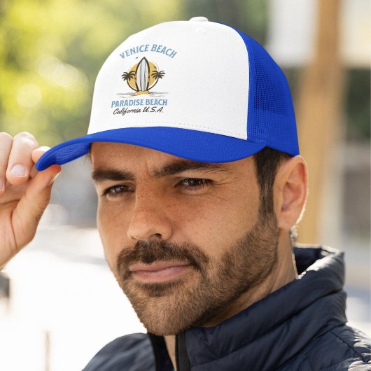 Venice Beach California Retro Surf Design Truckerkappe