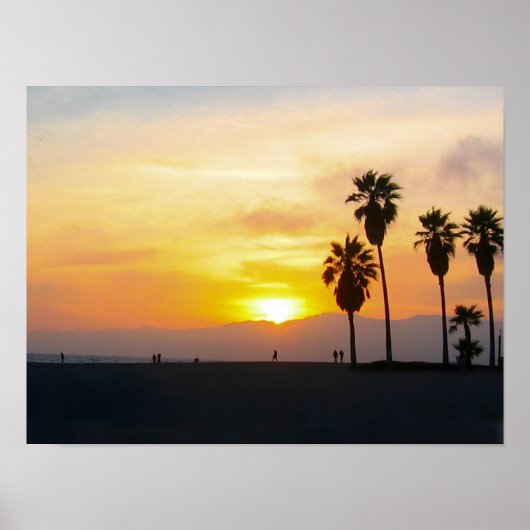 Venice Beach California Sunset Poster (Vorne)