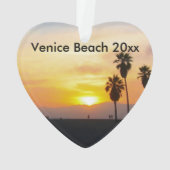 Venice Beach California Sunset Souvenir Ornament (Rückseite)
