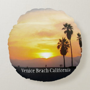 Venice Beach California Sunset Souvenir Round Pill Rundes Kissen