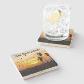 Venice Beach California Sunset Souvenir Steinuntersetzer (Seitenansicht)