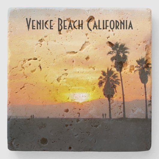 Venice Beach California Sunset Souvenir Steinuntersetzer (Vorderseite)