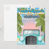 Venice Beach California Vintage Poster. Postkarte (Vorne/Hinten)