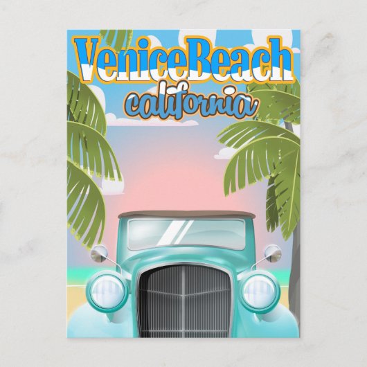 Venice Beach California Vintage Poster. Postkarte (Vorderseite)