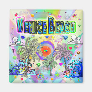 Venice Beach Deep Dream Magnet