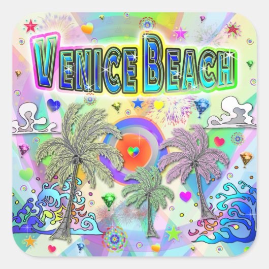 Venice Beach Deep Dream Sticker (Vorderseite)