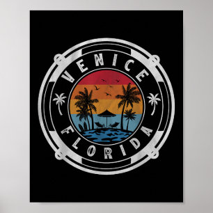 Venice Beach Florida Sommerurlaub Vintage Sonnenun Poster