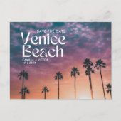 Venice Beach Hochzeit Save the Date Postkarte (Vorderseite)