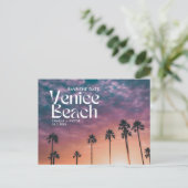 Venice Beach Hochzeit Save the Date Postkarte (Stehend Vorderseite)
