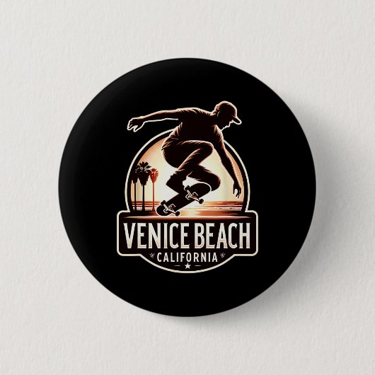 Venice Beach Kalifornien Skateboarding Button (Vorderseite)