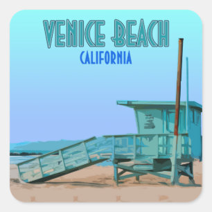 Venice Beach Kalifornien Vintage Quadratischer Aufkleber
