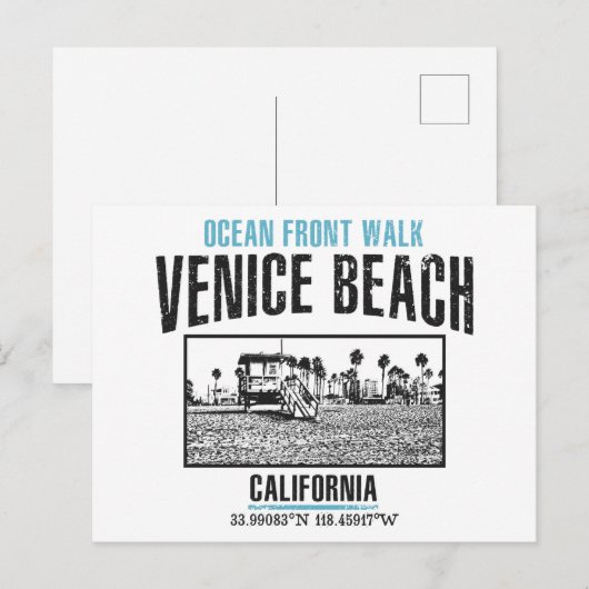 Venice Beach Postkarte (Vorne/Hinten)