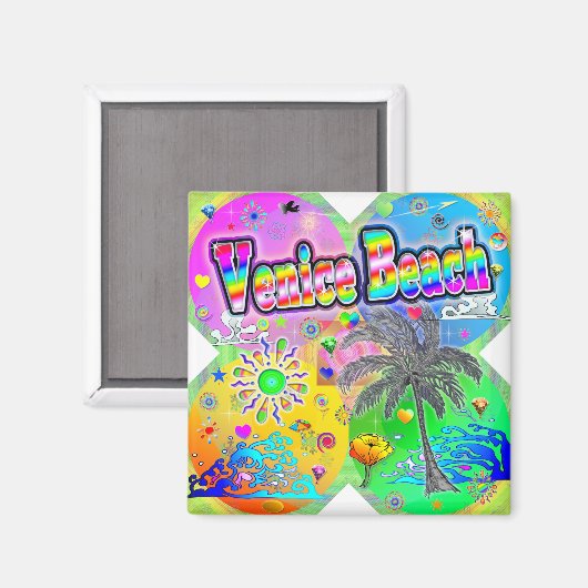 Venice Beach Quadro Seasons Magnet (Vorderseite/Rückseite)