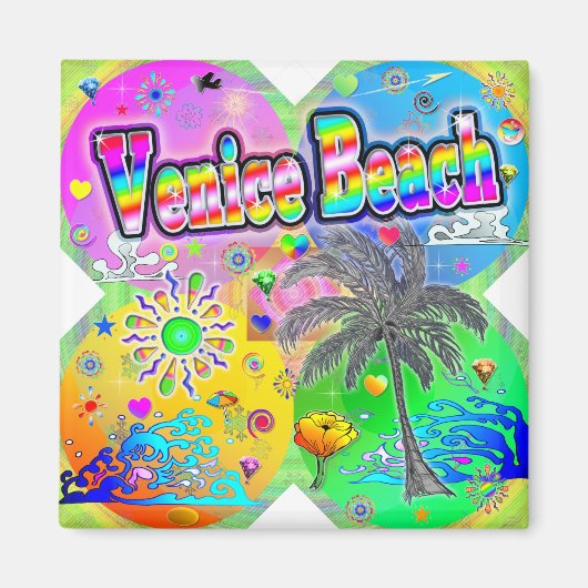 Venice Beach Quadro Seasons Magnet (Vorne)