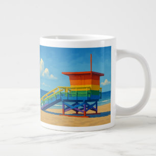 Venice Beach Regenbogen-Rettungswachturm Jumbo-Tasse