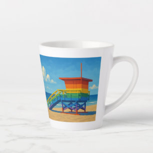 Venice Beach Regenbogen-Rettungswachturm Milchtasse