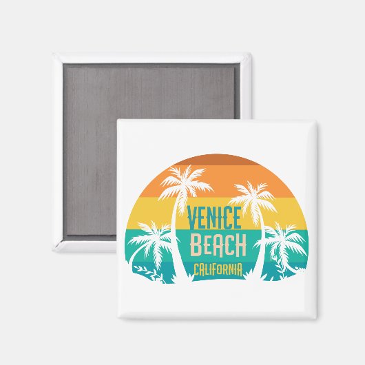 Venice Beach Retro Magnet (Vorderseite/Rückseite)