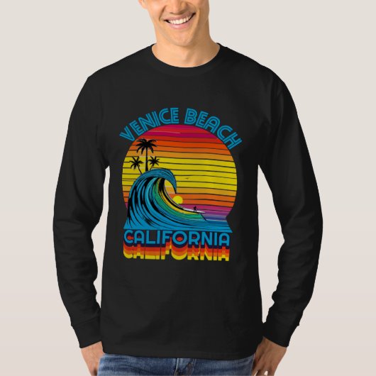 Venice Beach Retro Throwback Surf & Beach Souvenir T-Shirt (Vorderseite)