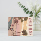 Venice Beach Skater in Retro Postkarte (Stehend Vorderseite)