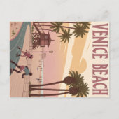 Venice Beach Skater in Retro Postkarte (Vorderseite)