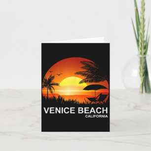 Venice Beach Sommer-Shirt Vintage Palme Karte