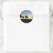 Venice Beach Sunset Runder Aufkleber (Tasche)