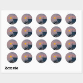 Venice Beach Sunset Runder Aufkleber (Blatt)