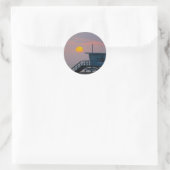 Venice Beach Sunset Runder Aufkleber (Tasche)