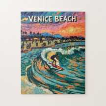 Venice Beach Surf California Vintage Bold Colors