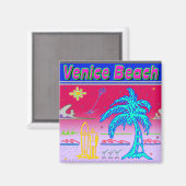 "Venice Beach" Surfer Magnet (Vorderseite/Rückseite)