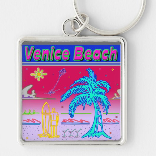 "Venice Beach" Surfer Schlüsselanhänger (Vorne)