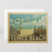 Venice Beach Vintage Reise Postkarte (Vorne/Hinten)