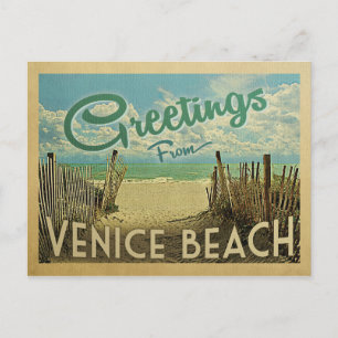 Venice Beach Vintage Reise Postkarte