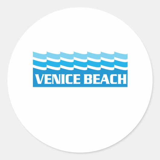 Venice Beach Waves Runder Aufkleber (Vorderseite)