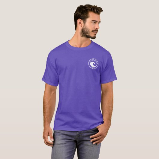 Venice Beach White Ocean Wave Circle Design T-Shirt (Vorne ganz)