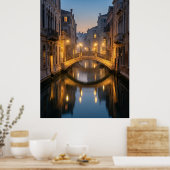 Venice Canal Bridge bei Dämmerung Poster (Küche)