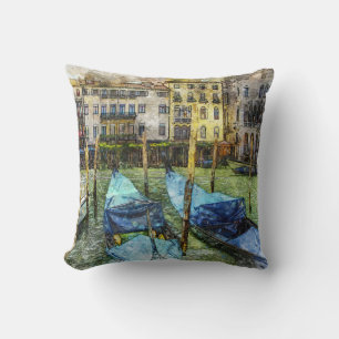 Venice Canal Gondolas Painting Kissen